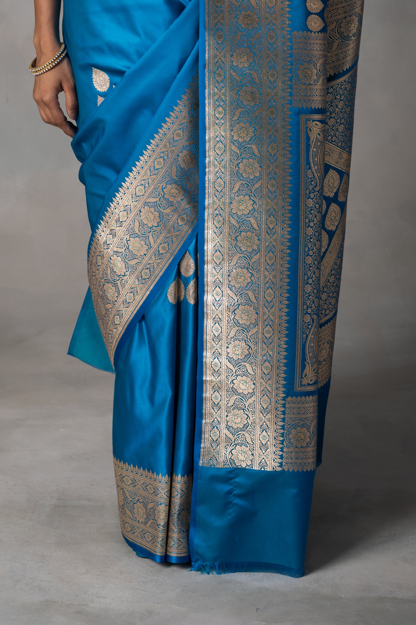 Royal Blue Banarasi Saree with Zari Detailing