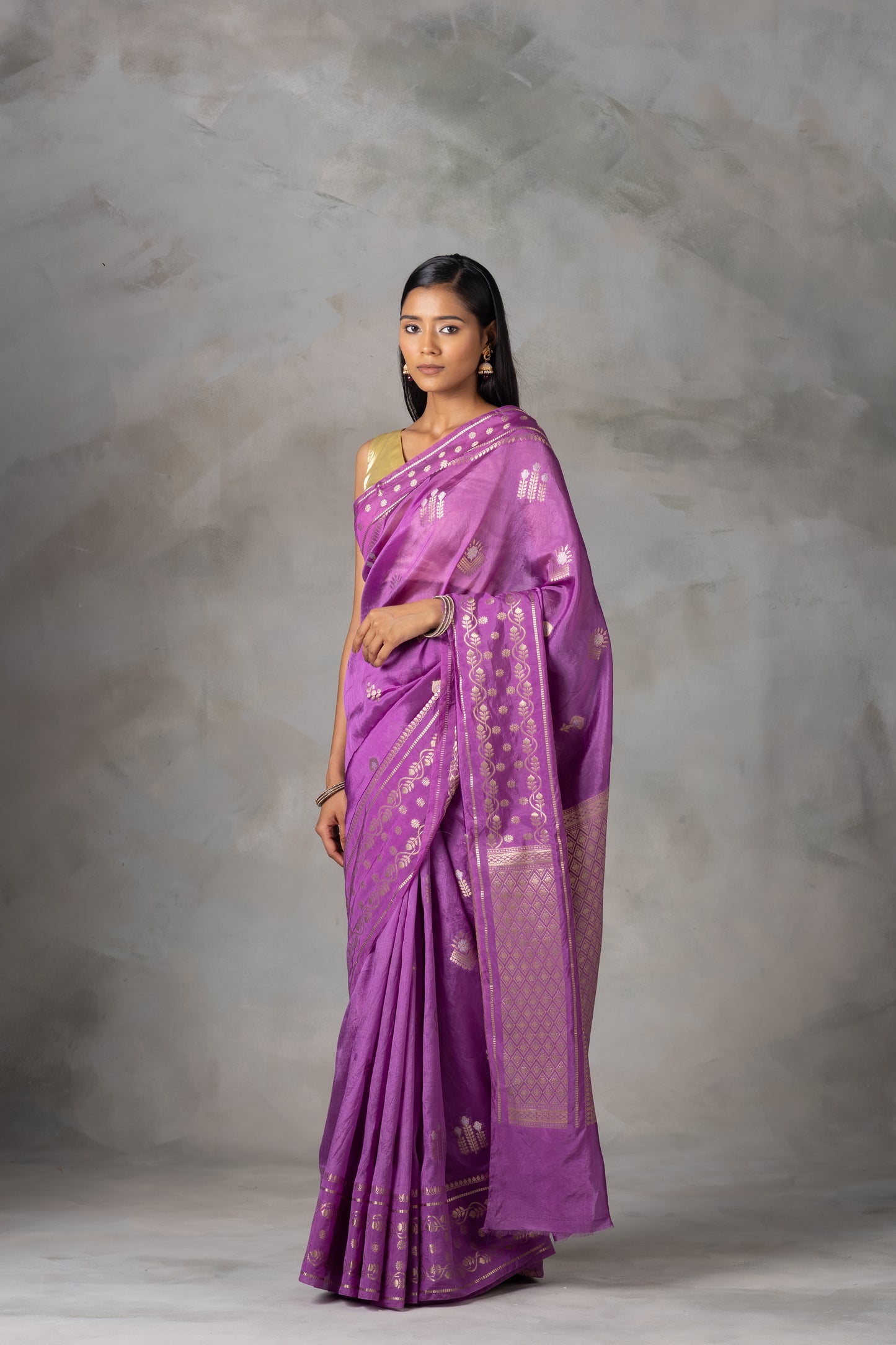 Radiant Violet Handwoven Banarasi Saree