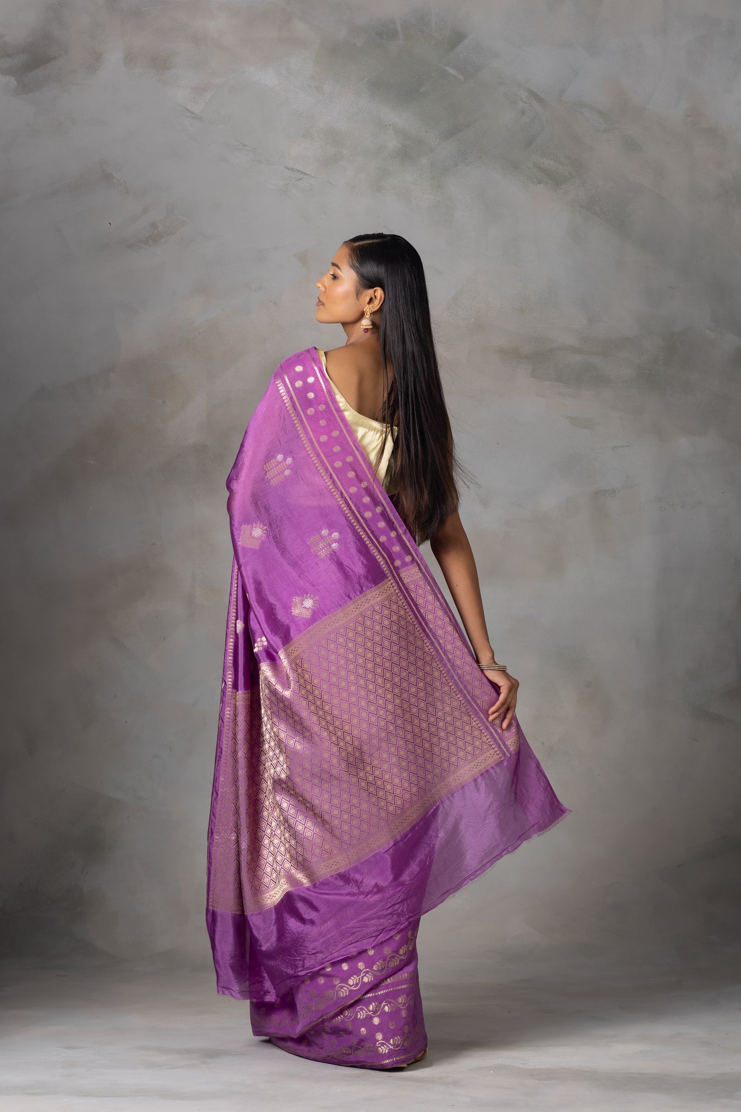 Radiant Violet Handwoven Banarasi Saree